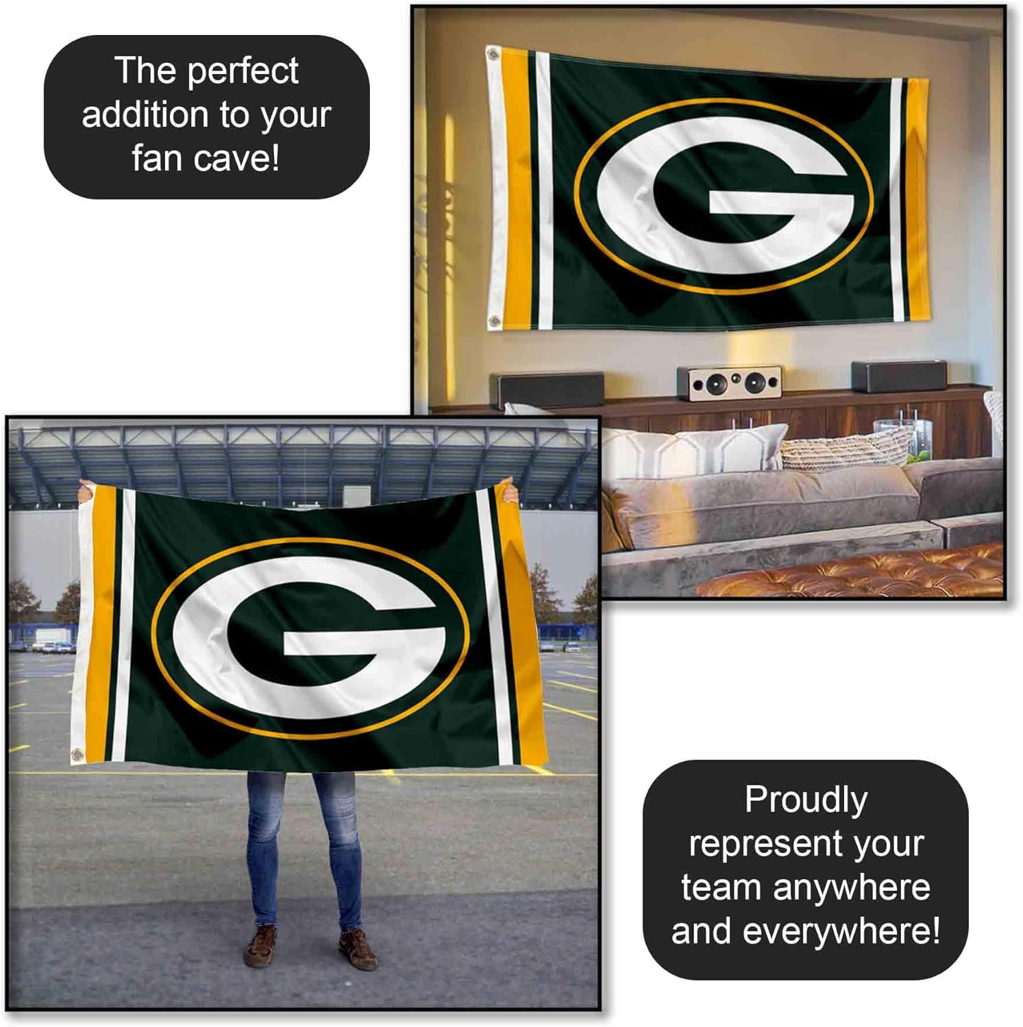 Green Bay Packers Large 3x5 Flag - Image 5