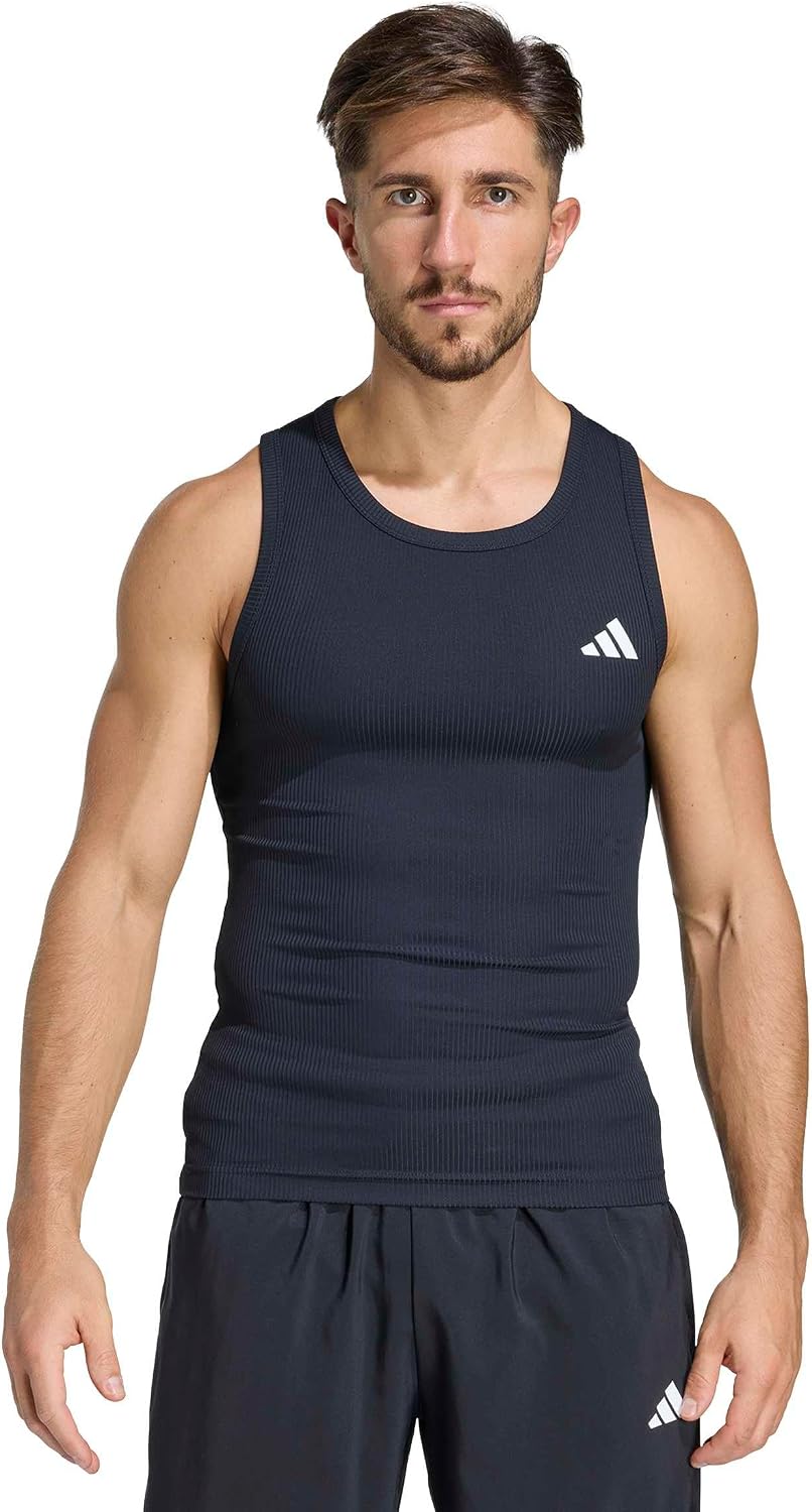 adidas Men's Camiseta de Entrenamiento sin Mangas de canalé PrimeLift Essentials