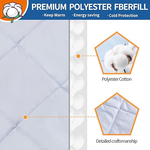 Miniatura 7 de Cortina de puerta magnética con aislamiento térmico con ventanas visibles desmontables, relleno de fibra de poliéster grueso y tela Oxford duradera,