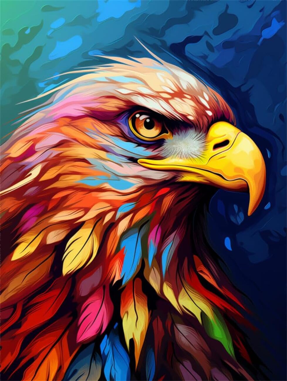 AxiangziK DIY Kit De Bordado Estampado Águila colorida 11CT 80x100cm