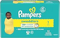 Vista 93 de Pampers Swaddlers - Pañales desechables ultra suaves para bebé talla 1, 164
