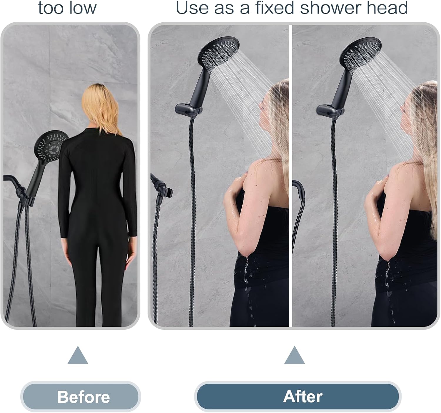 BRIGHT SHOWERS Shower Head Holder Wall Mount, Adjustable Handheld Shower Wand Holder with Universal Fit and Angle Adjustment, Oil-Rubbed Bronze image 4