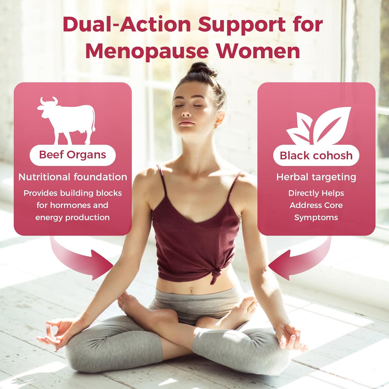 GREENPEOPLE Menopause Supplements for Women Gummies - 16-in-1 Dual Action Menopause Relief W/Black Cohosh, Vitex, Beef Organs for Hormone Balance, Hot Flashes, Night Sweats & Mood, 60 CT (2 Packs) - Image 3