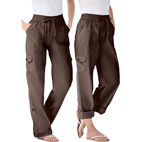 Woman Within Plus Size Convertible 2-in-1 Cargo Pant & Capri Elastic Waist