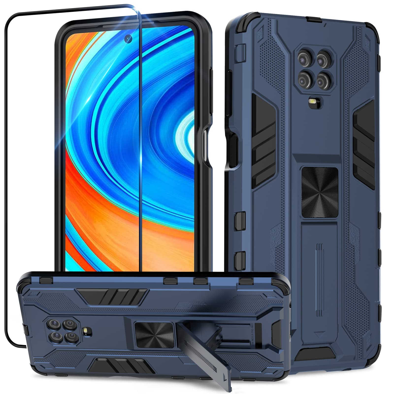Funda para Samsung Galaxy A13 4G con Cristal Templado Protector Pantalla, Carcasa Antigolpes con Soporte anular metálico, Case Protectora de Grado Militar, Negro — view 255