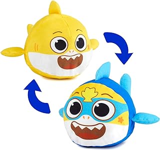 WowWee Baby Shark's Big Show! Reversible Plush Baby Shark Turns Into Super Shark – Flip Plushie Toys for Toddlers
