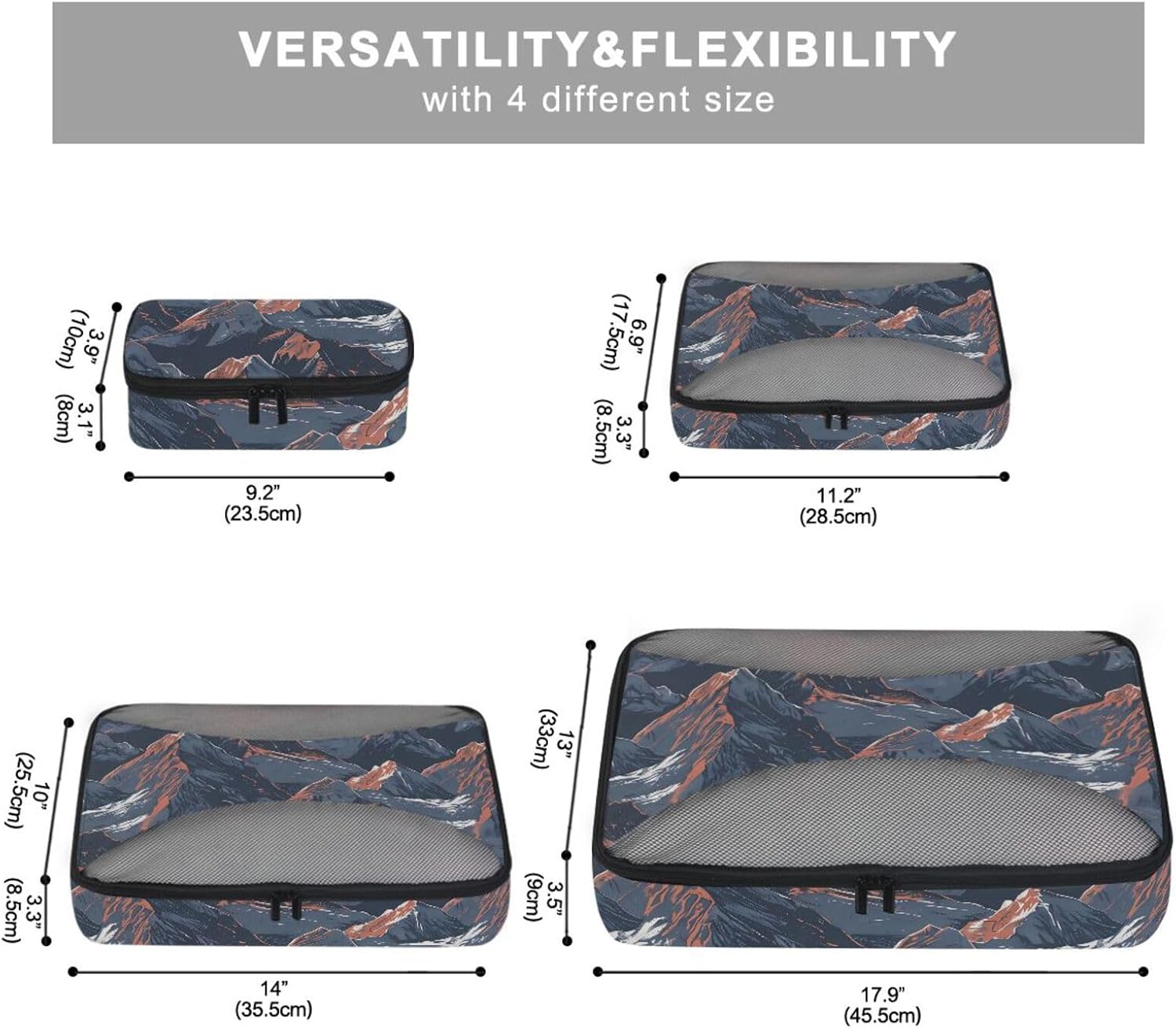 Mdk0mdizmzu2zdnyeliyveu4ukoy(1) 4 Pcs set travel organizers for Mesh Travel Essentials portable packing cubes for suitcases