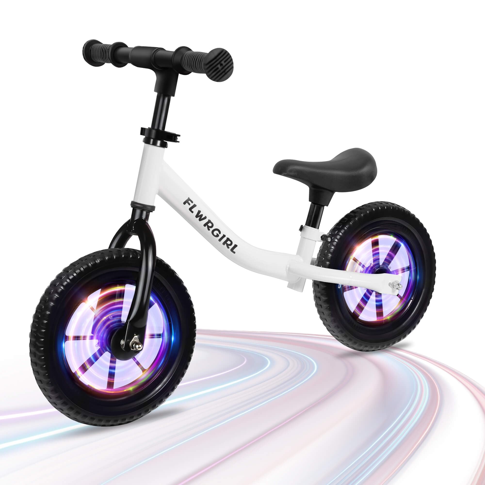 Balance Bike 2 Year Old,Colorful Lighting Toddler Balance Bike 2 3 4 5 Year Old,Adjustable Height Toys for Ages 2-4 Boys Girls,12 Inch 2 3 4 Year Old Boy Girl Birthday Gift