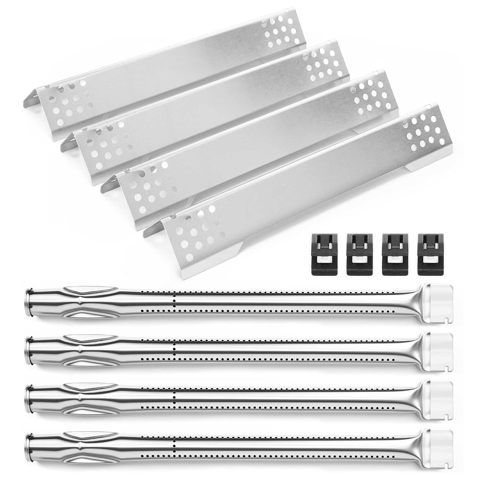 GFTIME 40.2CM Osłona palnika ze stali nierdzewnej i części zamienne do palnika Rösle Videro G3, G3-S, G3-S Nero, Vario+, Rozdzielacz płomienia do serii Rösle Videro G2, G4, G6 i Sansibar, 4 sztuki
