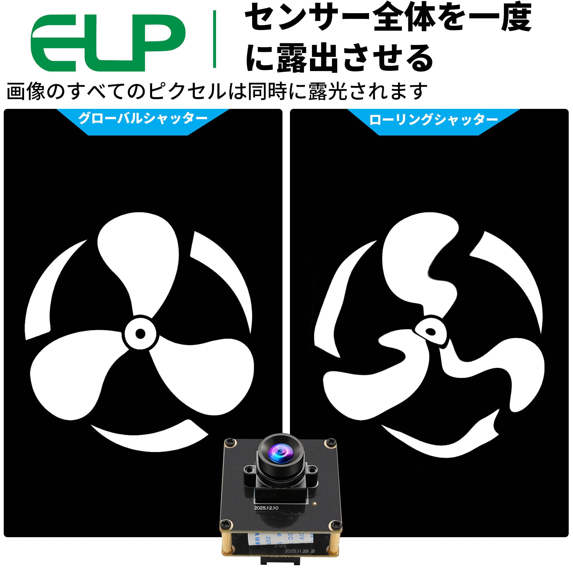 Amazon.co.jp: ELP グローバルシャッター USB3.0カメラ 200FPS ウェブ