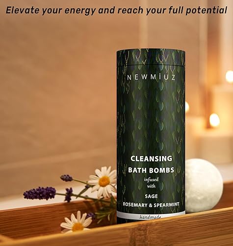 Miniatura 6 de Bombas de baño de salvia, protección de limpieza de energía para baño espiritual, blindaje de protección sin humo, salvia, romero y menta verde,