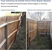 Vista 5 de Kit de reparación de postes de valla de 2 piezas, fijador de alta resistencia, estacas de soporte para postes de valla para reparar postes de puerta