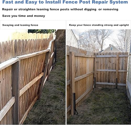 Miniatura 6 de Kit de reparación de postes de valla de 4 piezas, fijador resistente, anclaje de anclaje para el suelo, estacas de soporte para postes de valla