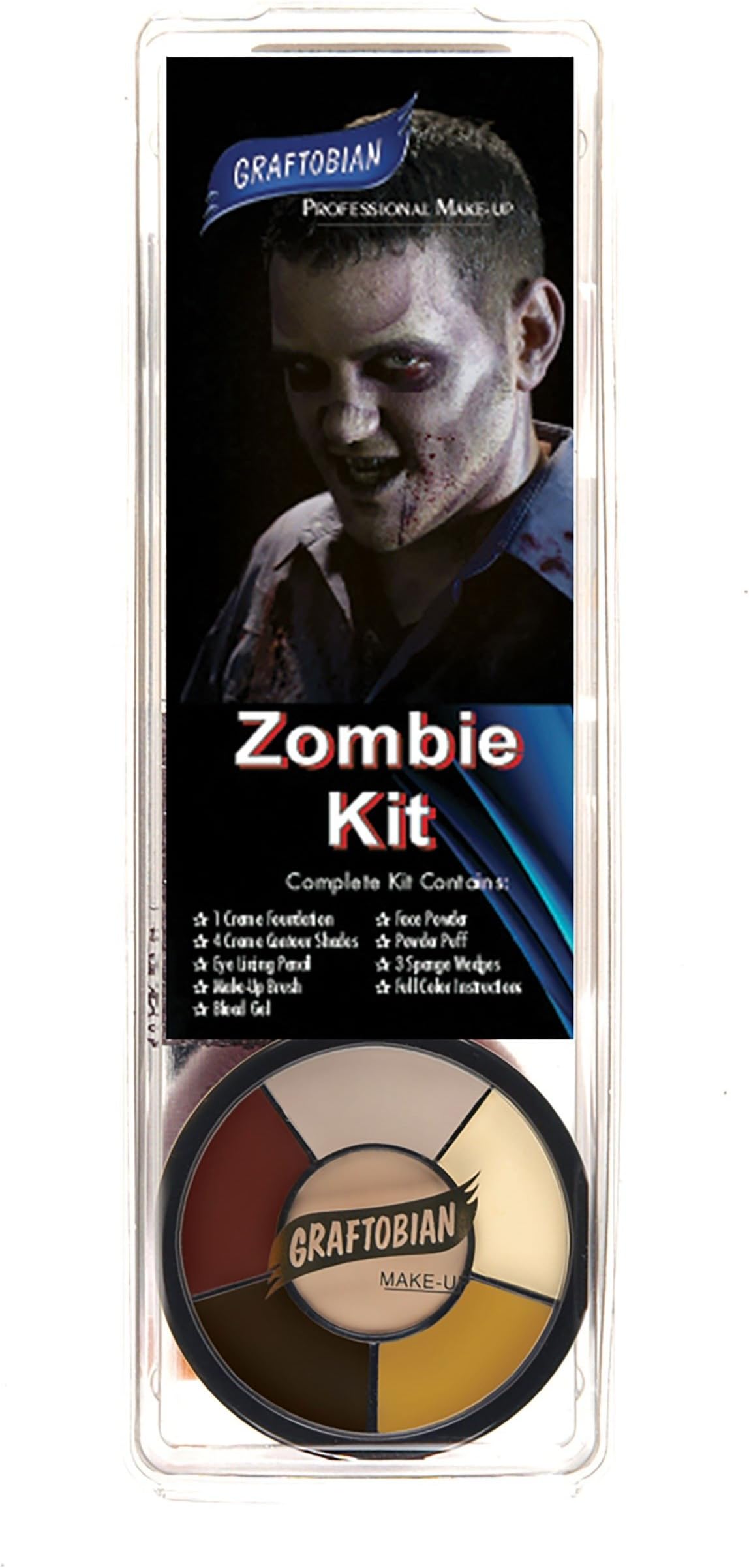 Zombie Makeup Kit - Complete 13 piece Halloween Kit with Full Color Instructions