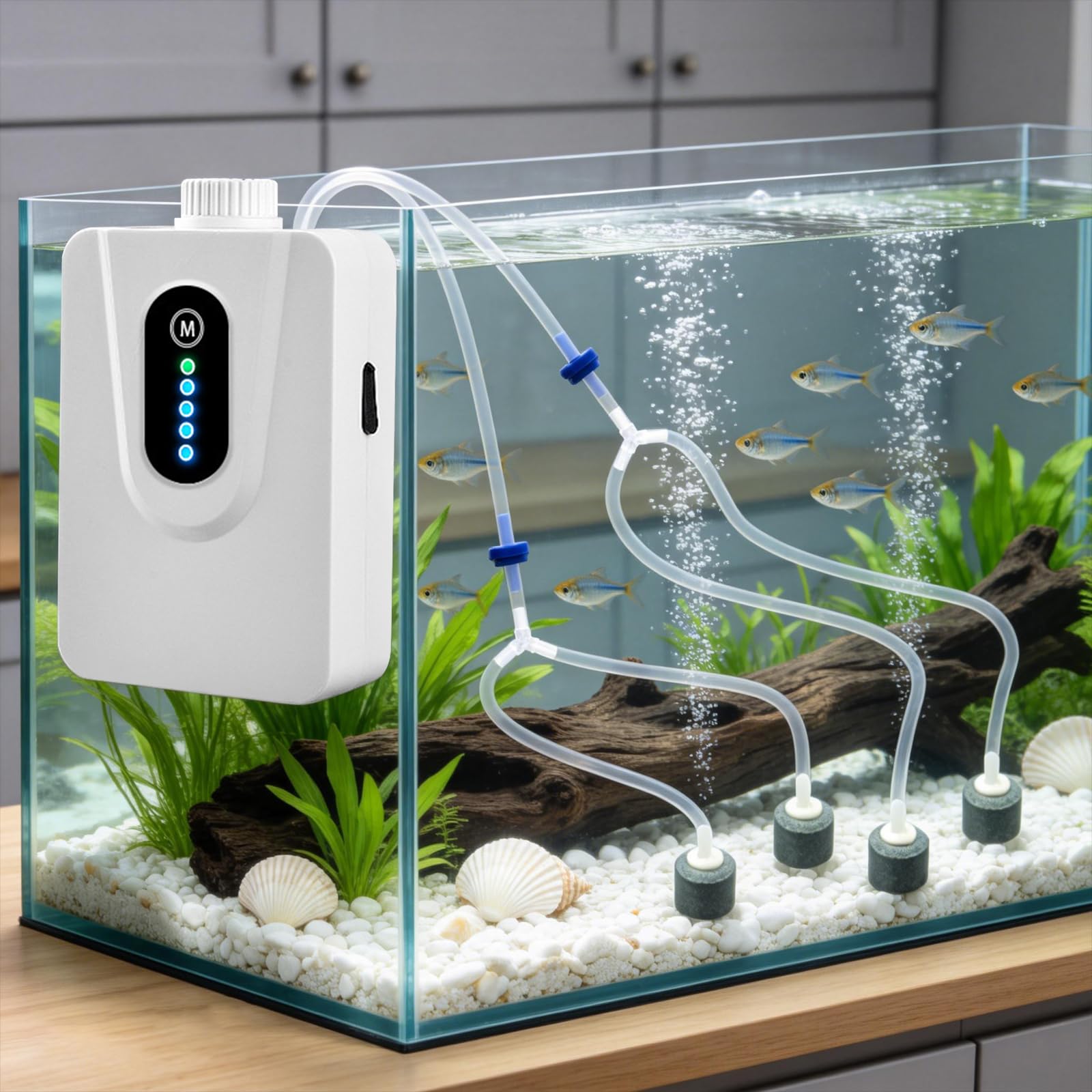 Bomba de oxígeno solar, bomba de aire solar, aireador de estanque Sol-AR de 6 W con batería de 6000 mAh, carga solar disponible y carga USB, oxigenador de acuario, aireador de pesca para estanque de