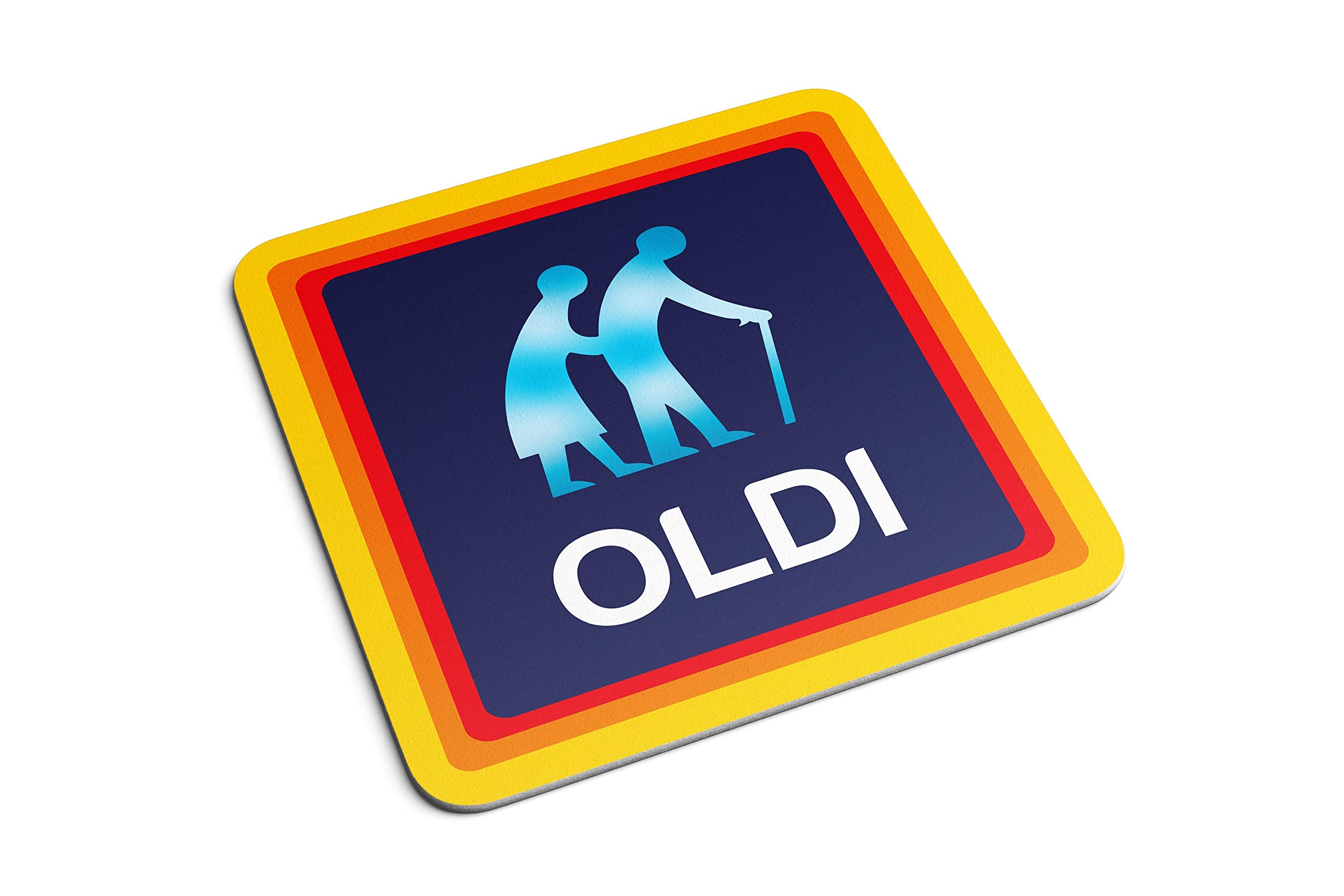 Oldi Coaster - Birthdays Christmas Funny Gift Presents Celebration Novelty Old Joke Idea Relatives (White)