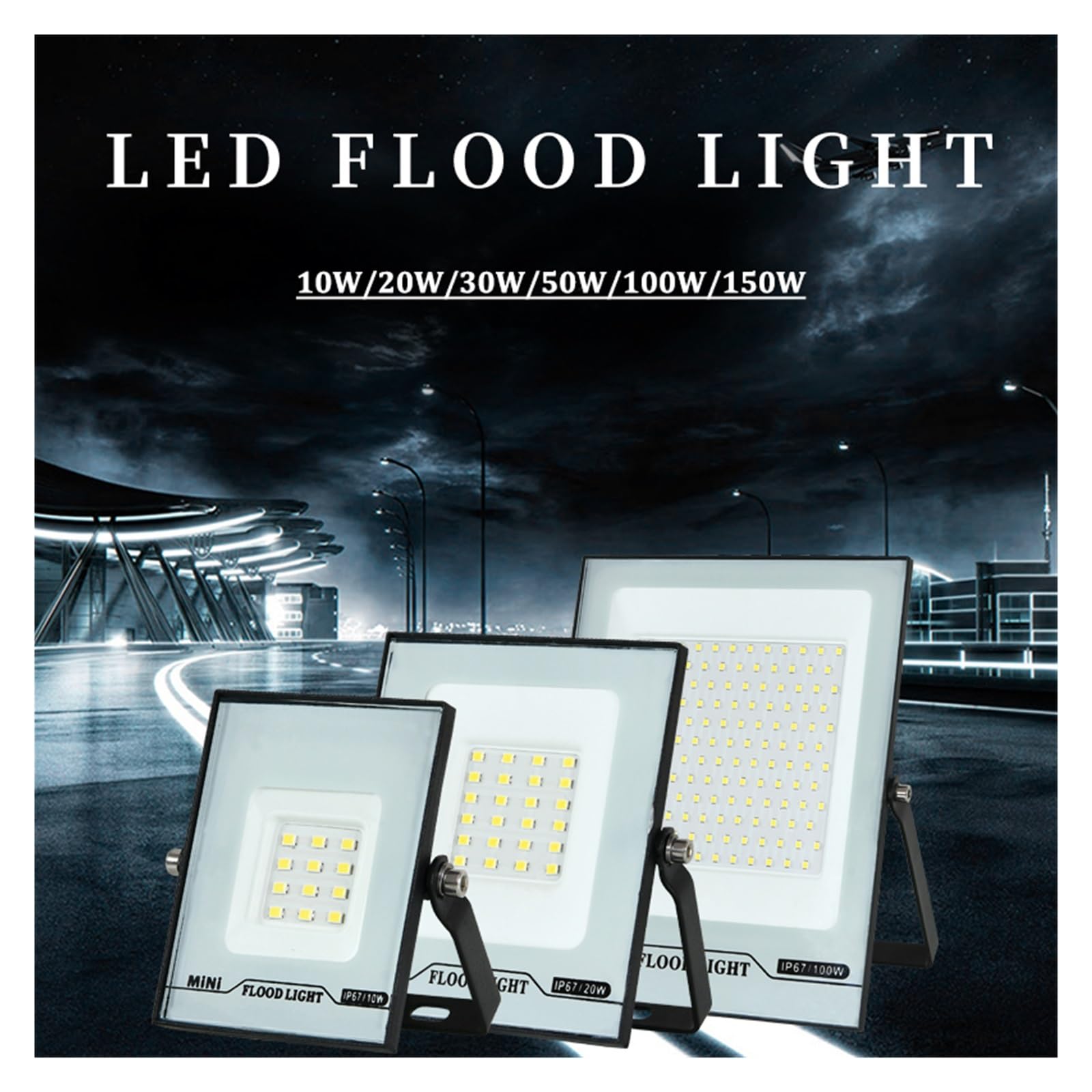 Zewnętrzne światło powodziowe Reflektor LED 100W Uliczny IP65 Wodoodporny Zewnętrzny Ścienny Oświetlenie Ogrodowe Plac Spotlightled Oświetlenie miejsca pracy(Warm White,30W 4pcs)