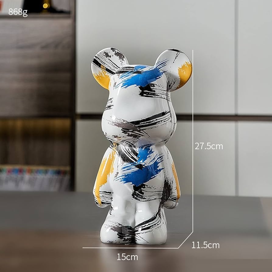 Amazon.co.jp: 彫刻と彫像 かわいいカラフルなクマの置物モダンな装飾