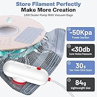 Vista 5 de Kit de almacenamiento al vacío de filamento con bomba USB, paquete de 20 bolsas selladas al vacío a prueba de luz para filamento 3D, sellado
