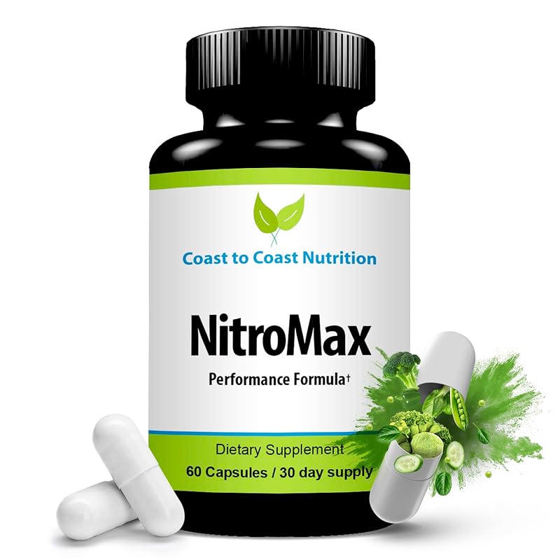 Coast to Coast Nutrition Suplemento de L-arginina com L-arginina AKG, L-citrulina HCl e beta-alanina, 60 cápsulas