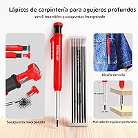 Vista 6 de Regla Cuadrada de Medición Multi-Ángulo 3D Mini de 3.8", WT102A Herramientas de Carpintería de Alta Precisión para Marcado de Agujeros en Trabajos