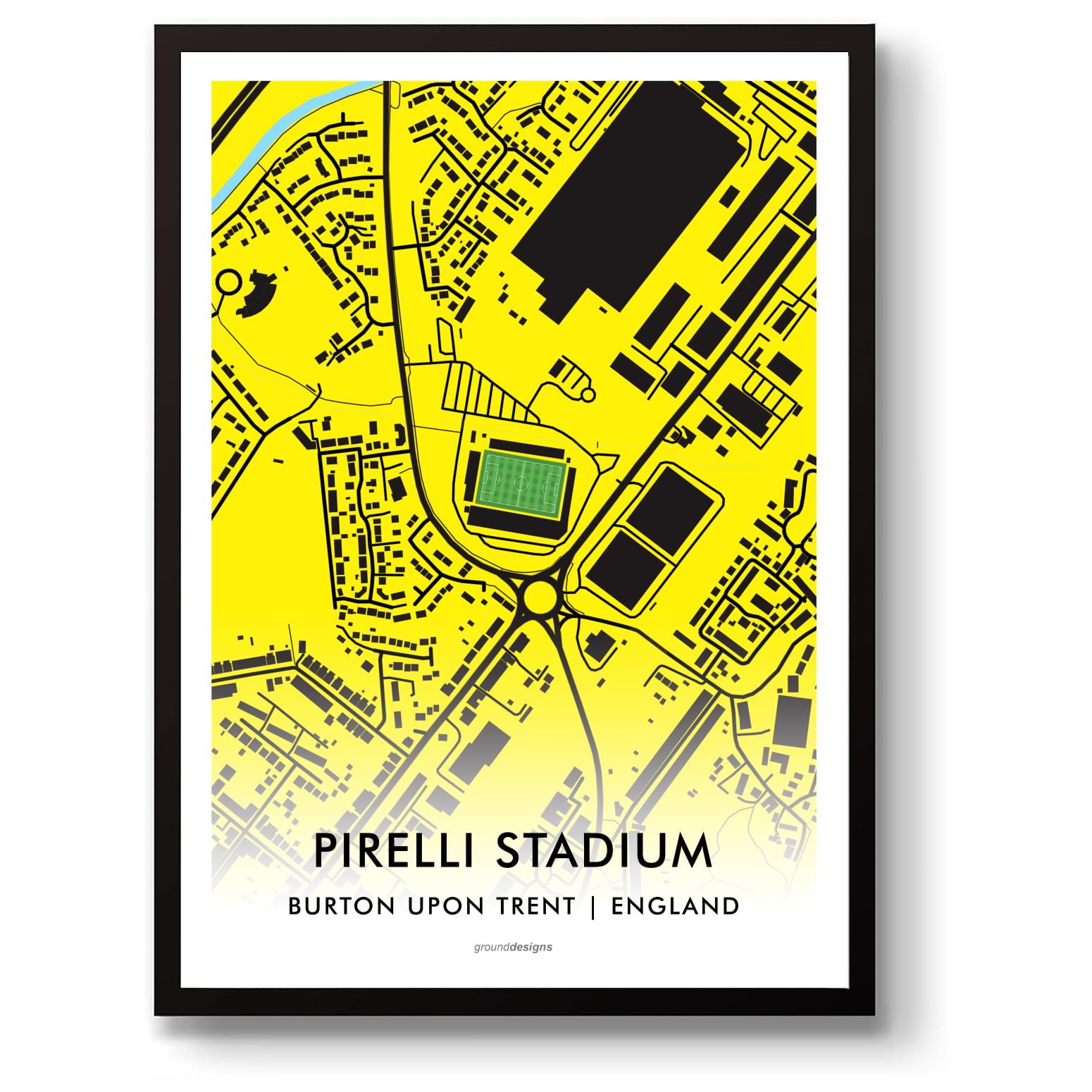 GroundDesigns BURTON ALBION FC Pirelli Stadium Map