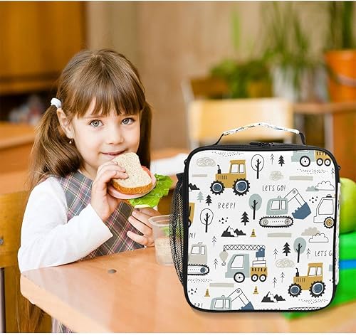Miniatura 6 de Bolsa de almuerzo aislada, caja de camión infantil, excavadora, hielera, bolsas organizadoras, contenedores para picnic, escuela, oficina