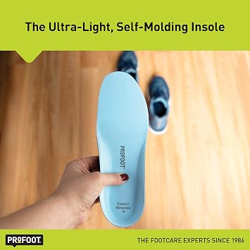 PROFOOT Original Miracle Insoles for Women (Sizes 6-10) Self-Molding Ultra Light Memory Foam Shoe Inserts for Comfort & Support