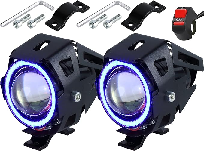 PAKRYS U7 Motorcycle Driving Lights with High Low Strobe