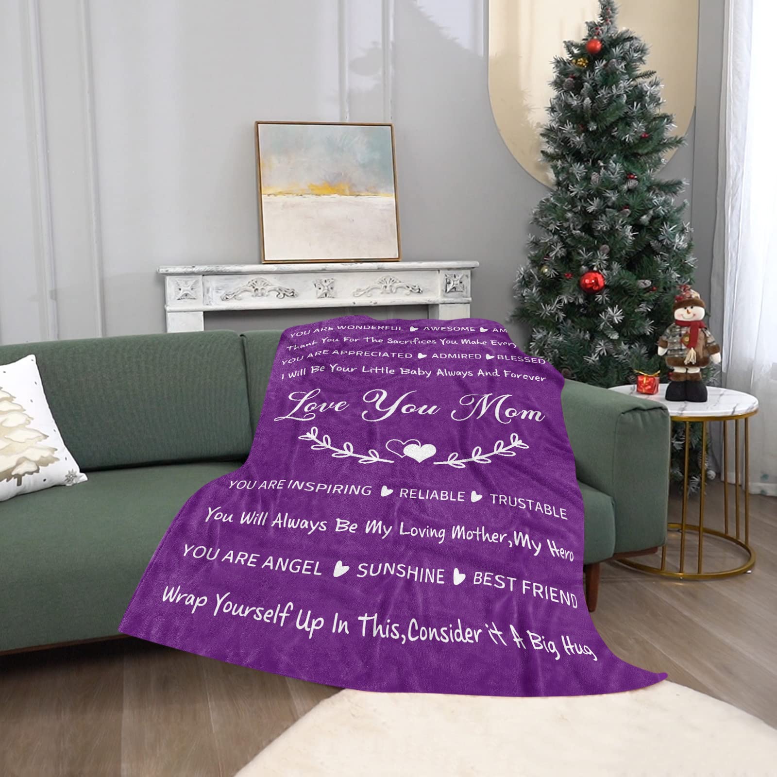 Wrap Love Around Mom Blanket – Soft Plush Throw Gift For Mom From Daughter Or Son