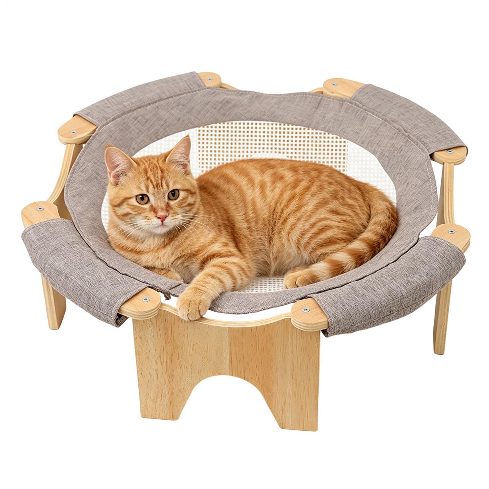 Cama hamaca mascotas madera verano interior exterior apartamento