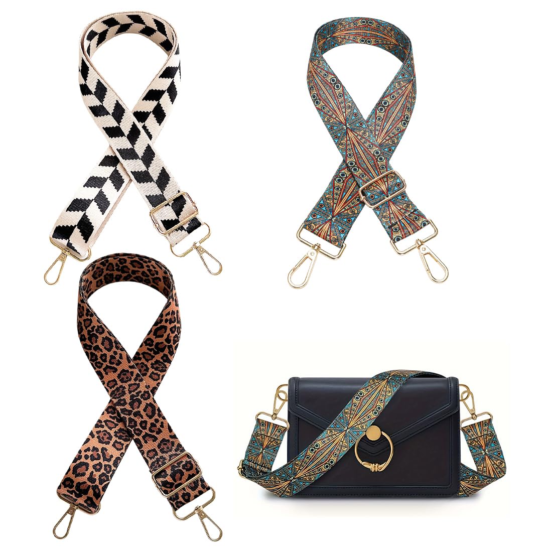 Tracolla regolabile di ricambio per borsa a tracolla larga, accessorio per borsa a tracolla per chitarra, Argento#08, 31.5-55.1inch/ 1.5 Wide