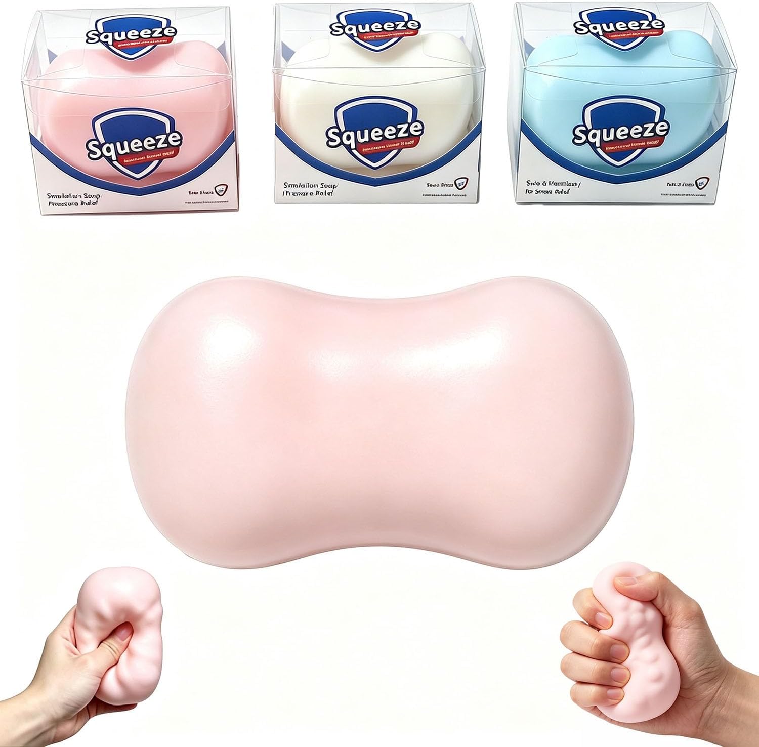 Crunchy Soap Squishy ASMR Toy, Slow Rebound Portable Sensory,Party Favor Gift, Stress-Relieving Toys,Squeeze Toys(Pink)