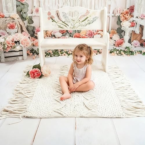 Miniatura 5 de Kate Alfombrillas de goma para fotografía, telón de fondo, textura de madera retro blanca, fondo de suelo para estudio de fotografía, 8 x 5 pies