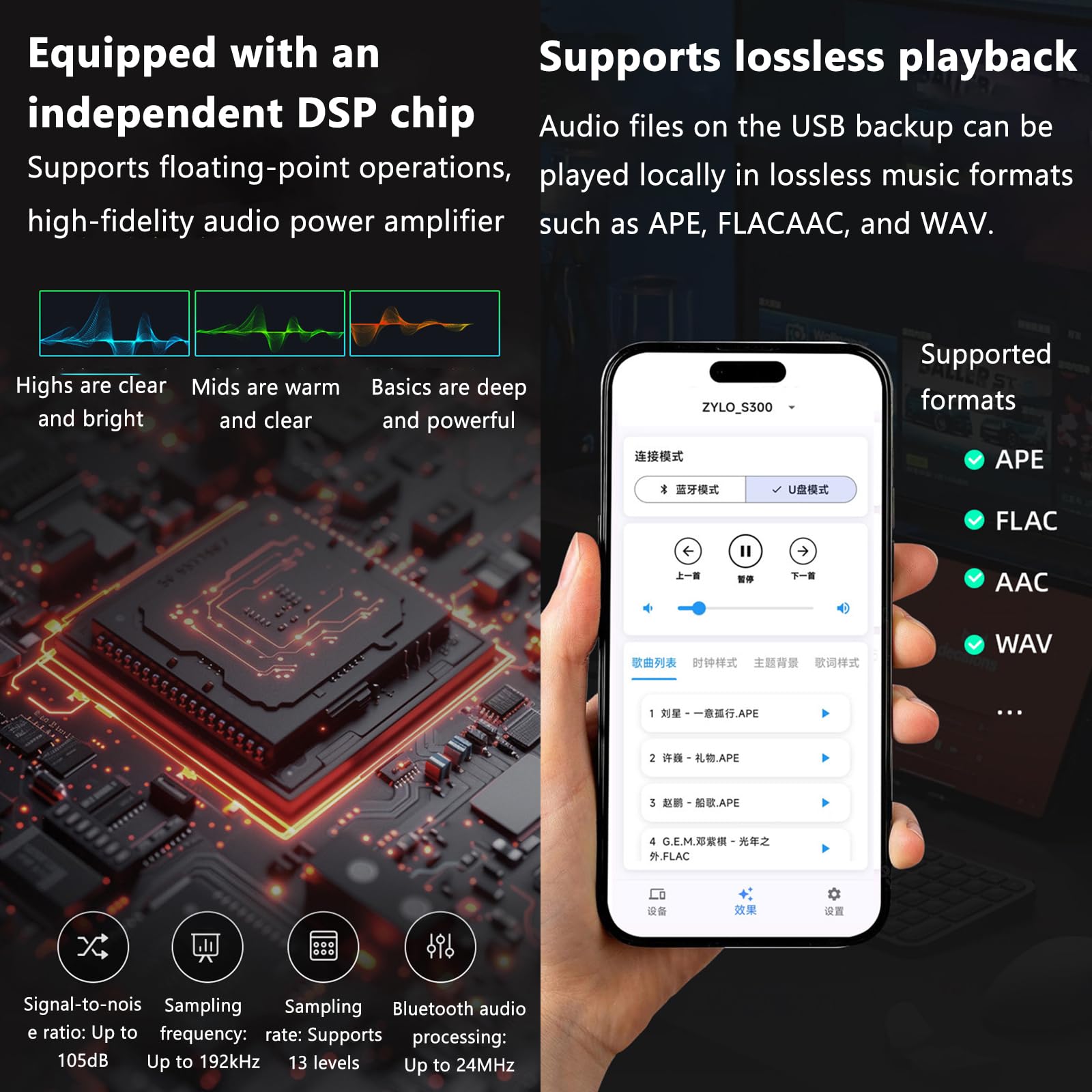 Altoparlante Bluetooth con visualizzazione testi, sottotitoli fluttuanti a 360°, posizionamento flessibile, multi-modalità per camera da letto, ufficio e spazi commerciali