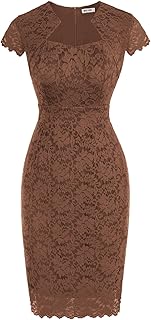 Cocktail Dress for Women Cap Sleeve Lace Dress for Wedding Guest Business Casual Dresses - Buy now