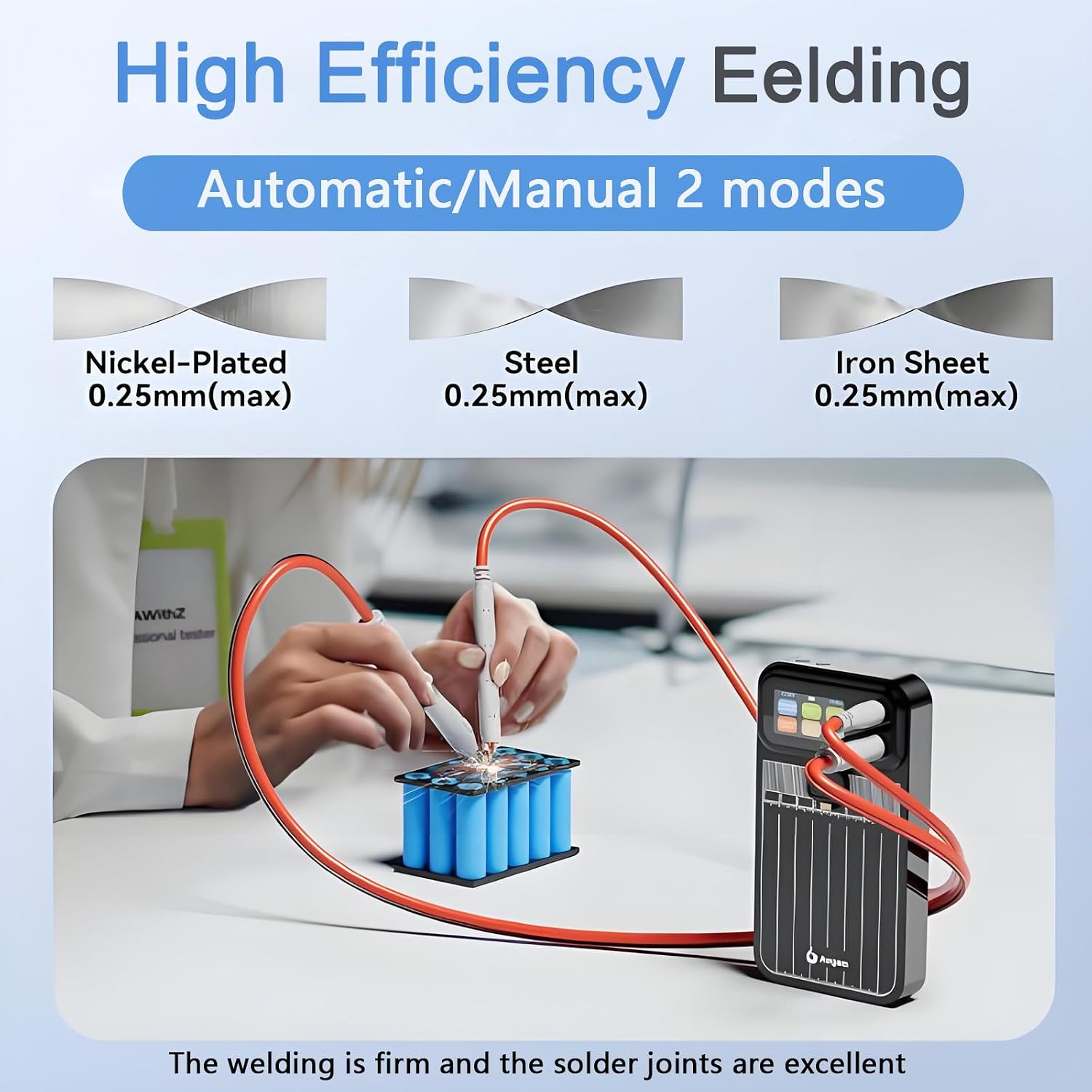 Auto-Sensing Spot Welder - Dual Pulse Technology Spot Plating Machine | 1.9" Color Screen & 4000mah Fast Charging & Replaceable Brass Welding Tips | Home Small Equipment Welding Kit