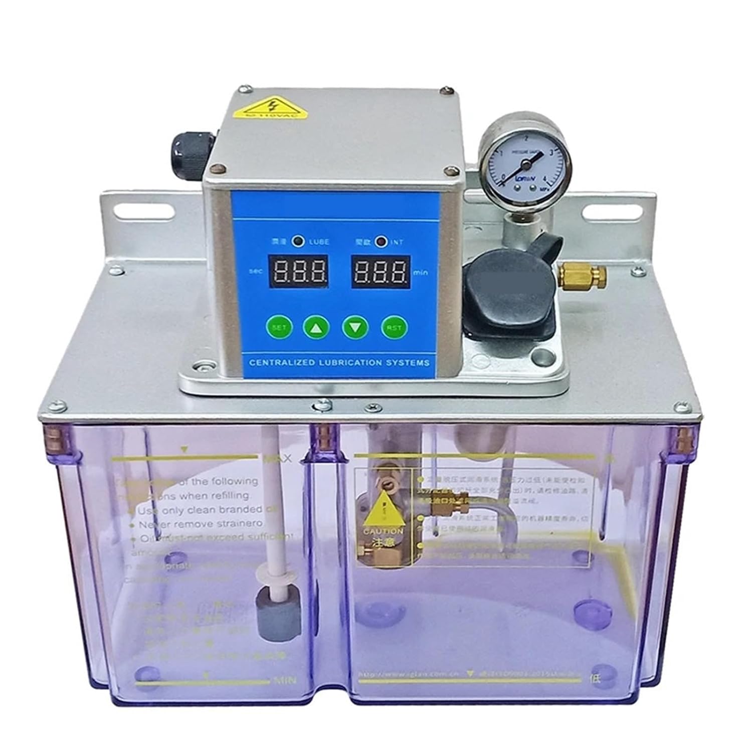 JDL1 4L Resistance Electric Lubricator Lubrication Pump with Timer Float Switch for CNC Lubrication(220V,Pressure Switch N.C)
