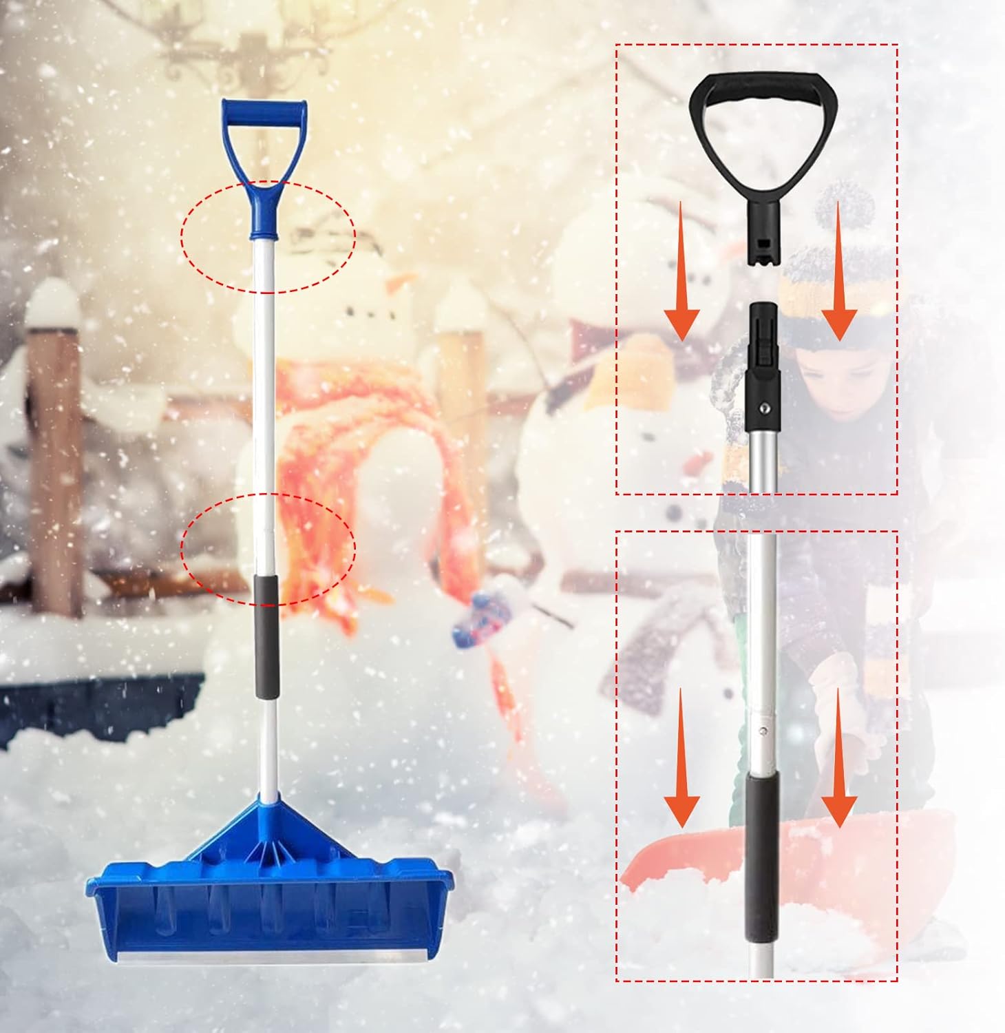 review Snow Shovel, Snow Shovel for Driveway,Large Portable Snow Shovel for Snow Shovel, Snow Shovel for Driveway, Lightweight Snowmobile Shovel with Aluminum Handle Wide Snow Removal