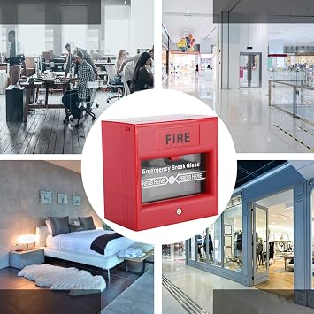 Emergency Door Release, Glass Break Alarm Button Fire Exit Access Control Switch, Red