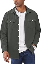 EKLENTSON Men's Casual Corduroy Long Sleeve Full Button Down Lightweight Jacket with Flap Pockets
