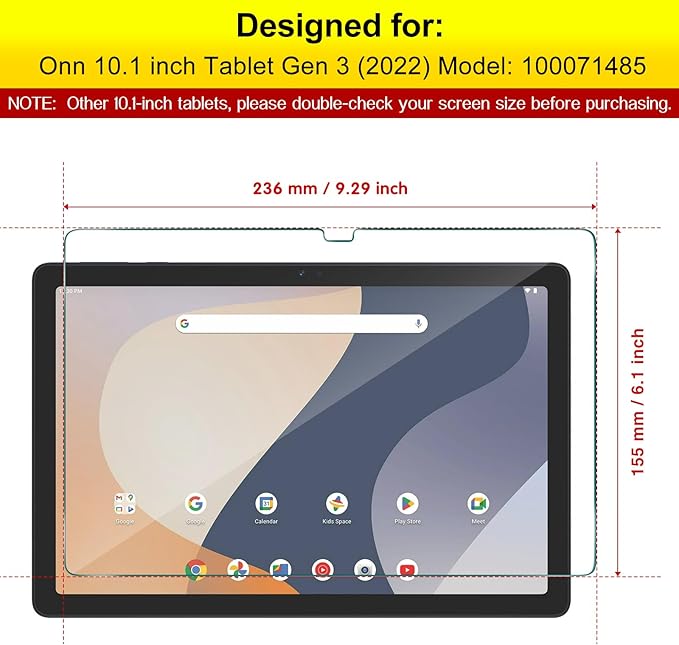 Protector de Pantalla para Onn 10.1 Pulgadas, Vidrio Templado, 2 Unidades miniatura 2
