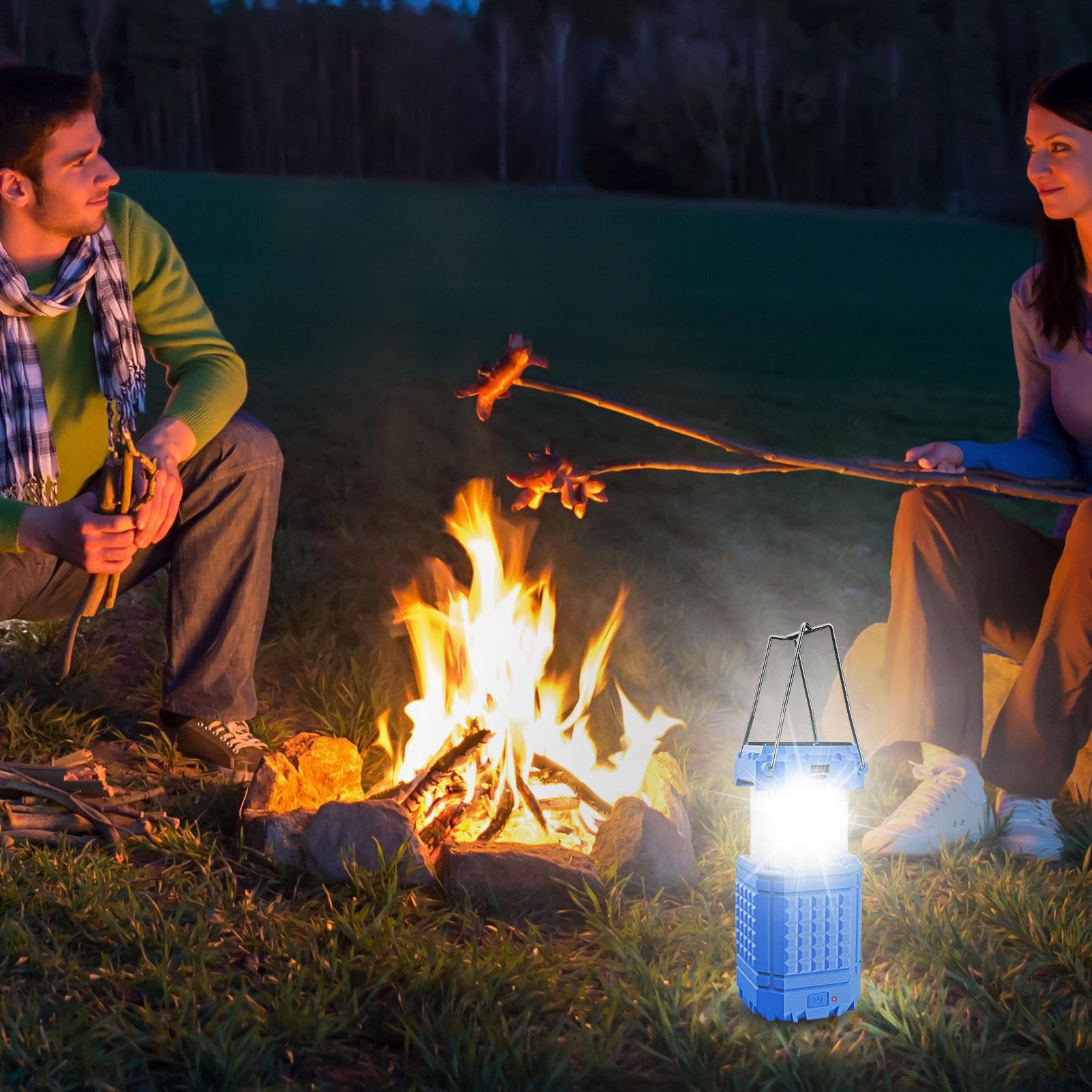 Luce da esterno per campeggio Appendi bile con manovella | Luce LED Ricaricabile USB da Esterno per Pesca Spiaggia Barbecue Arrampicata Giardino Cortile Terrazzo