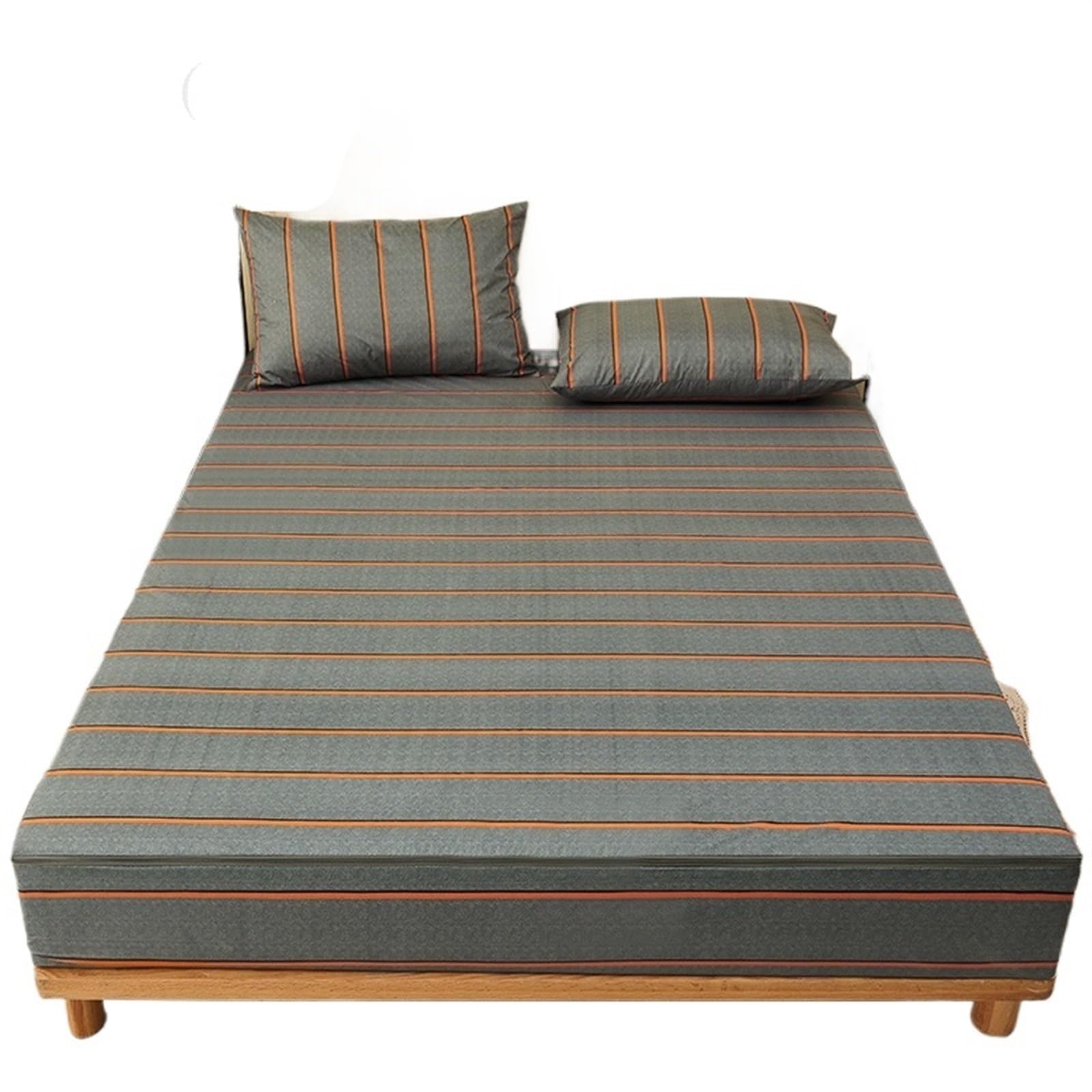 Waterproof Mattress Cover Waterproof Mattress Cover Six-Sided All Inclusive With Zipper Removable Bedspreads Breathable Protector Pad(Qing cheng,Pillowcases48x74cmx2)