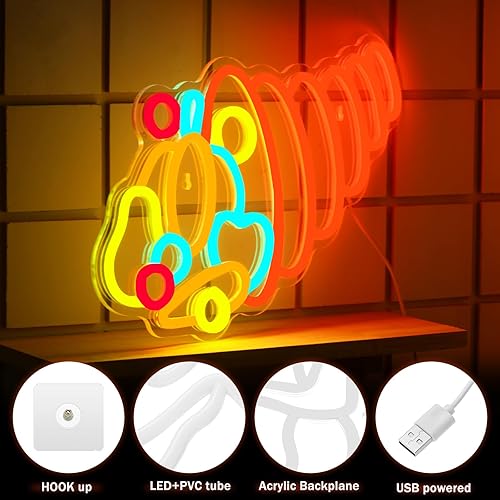 Miniatura 3 de Treela Letrero de neón de Halloween para decoración de pared, luces LED de neón para dormitorio, sala de estar, bar, oficina, letrero iluminado por