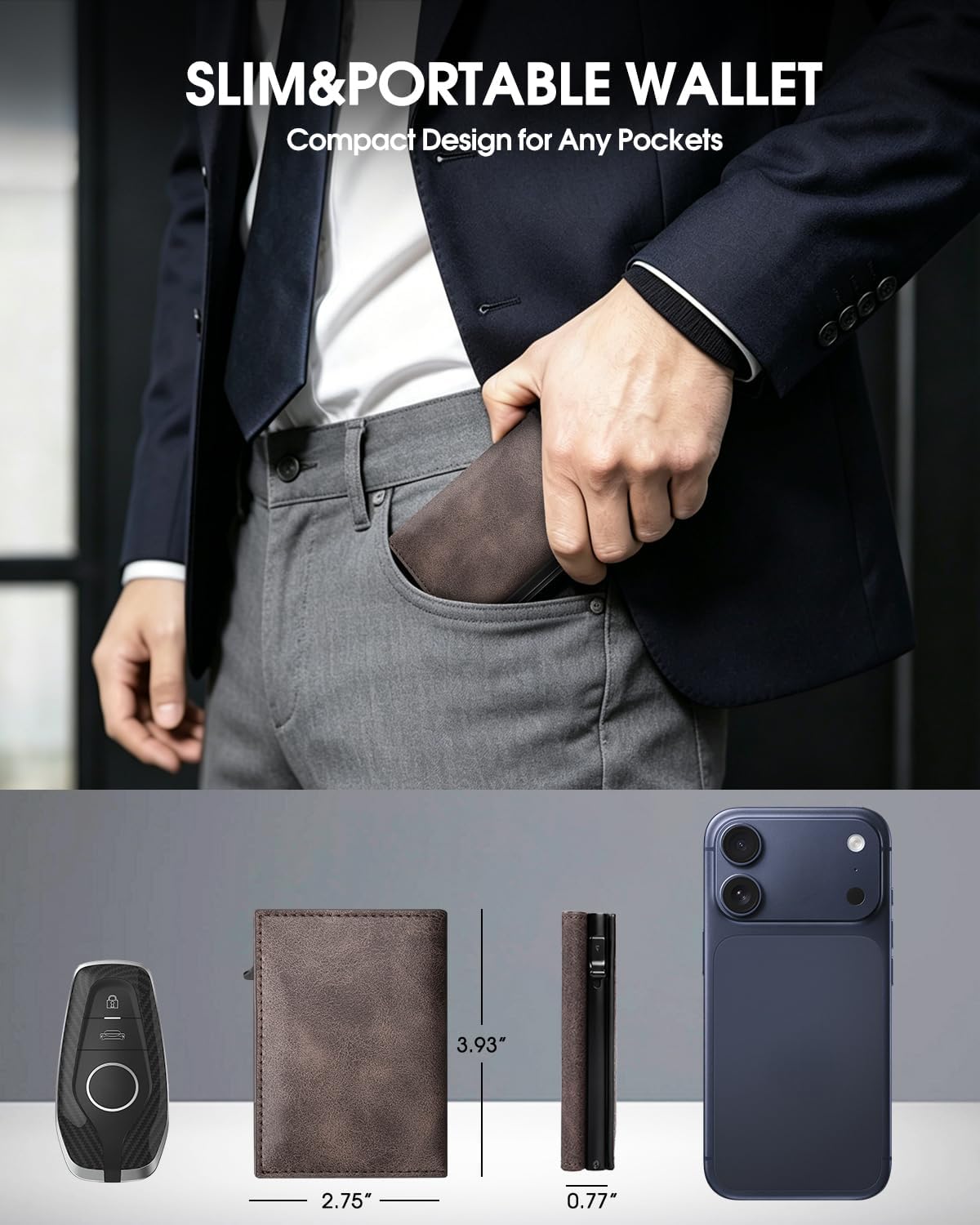 Wallet for Men Pop up Card Holder, Smart, Slim, Premium RFID Blocking image 5