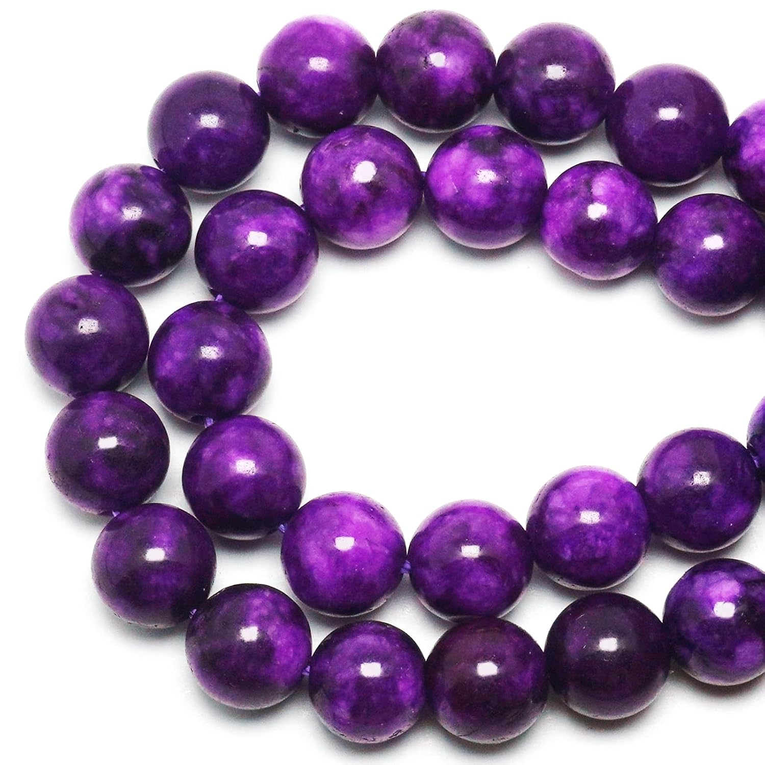 Sugilite Jade Stone Round Gemstone Loose Beads (10mm, 35-37pcs)