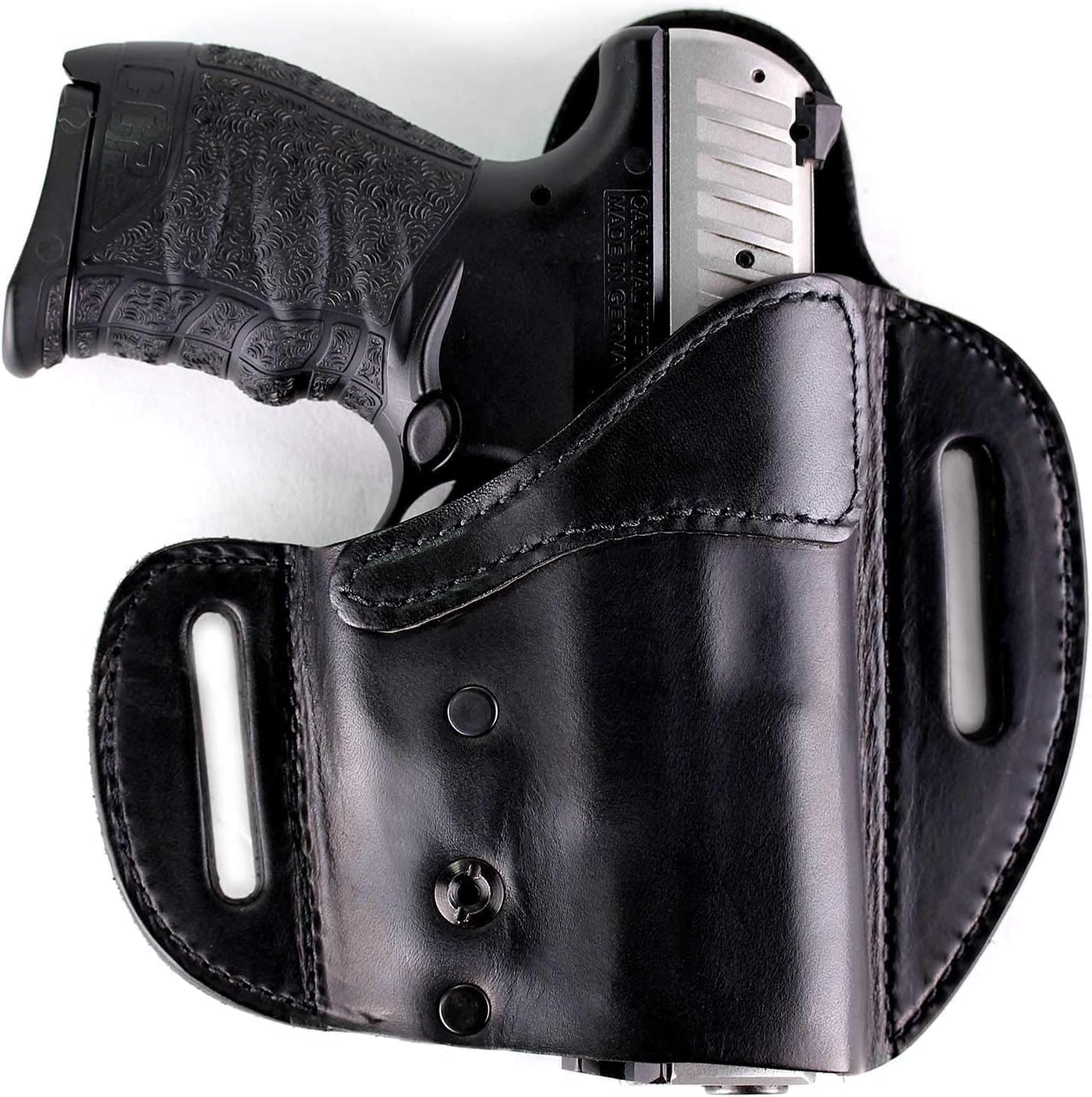 Urban Carry LockLeather Hybrid OWB Pancake Holster – Premium Leather & Kydex Outside Waistband Holster for Open or Concealed Carry – Secure Fit, Reinforced Opening, Black, Left Hand, #220