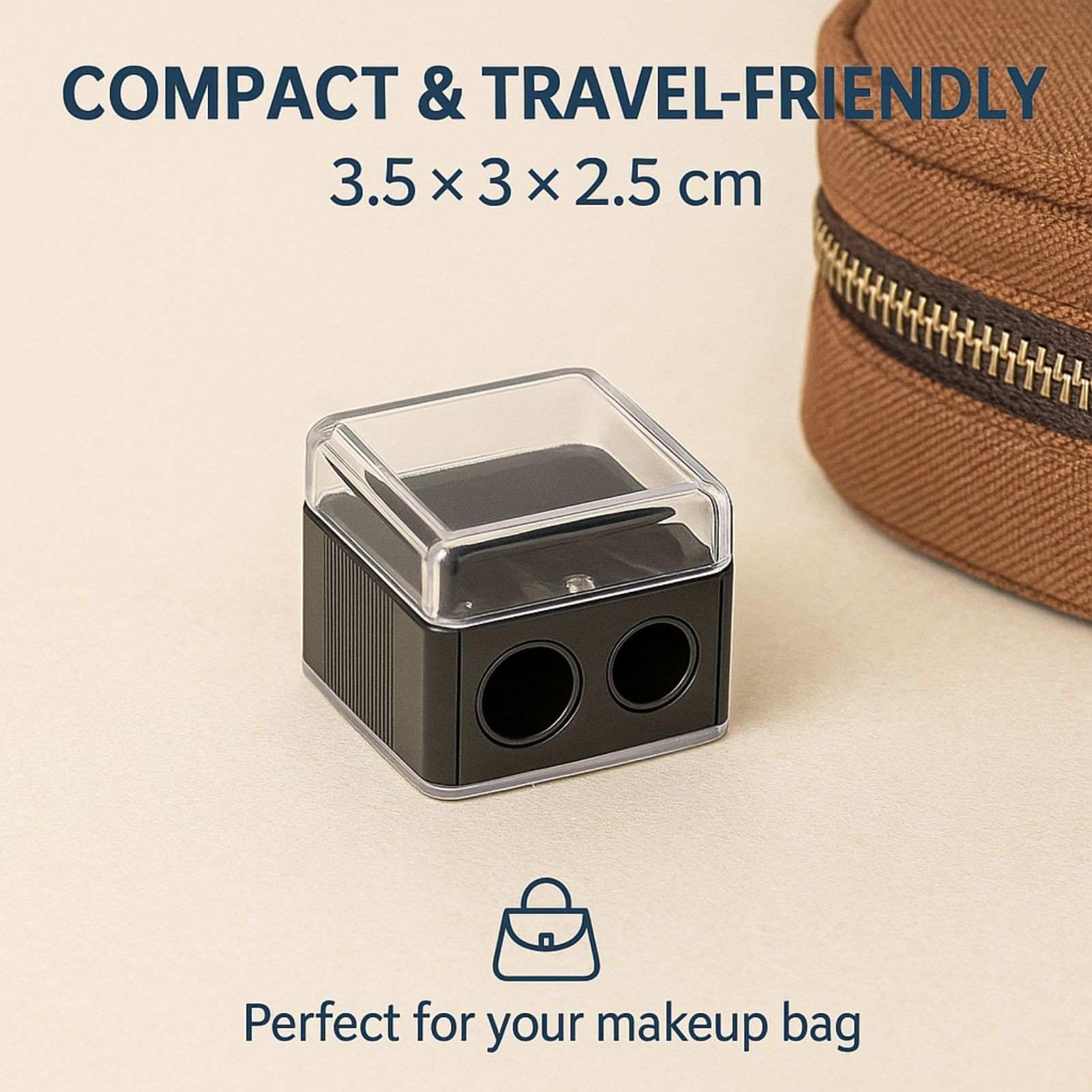 Sacapuntas Doble para Lápices Cosméticos, Sacapuntas Lápices de ojos, Herramientas de Maquillaje, Accesorios de Belleza, Afilador Profesional para Lápiz Labial y Cejas, Set de 2 Unidades