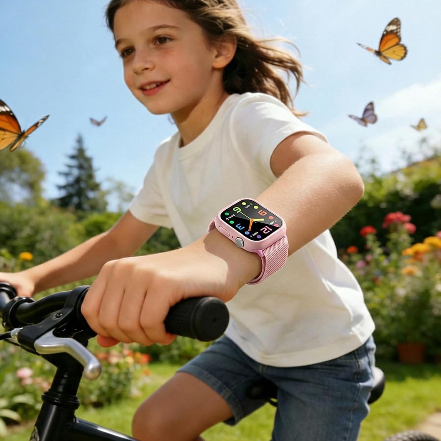 Elastic Band and Case for Kids Apple Watch Band SE3/SE2/SE & Series 9-1 image 5